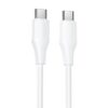 Дата кабель Hoco X124 Bien silicone Type-C to Type-C 60W (1m) White
