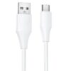 Дата кабель Hoco X124 Bien silicone USB to Type-C 3A (1m) White
