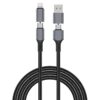 Дата кабель WIWU C085 Raptor Pro 4in1 Type-C to USB/Type-C to Lightning 240W (1.2m) Black