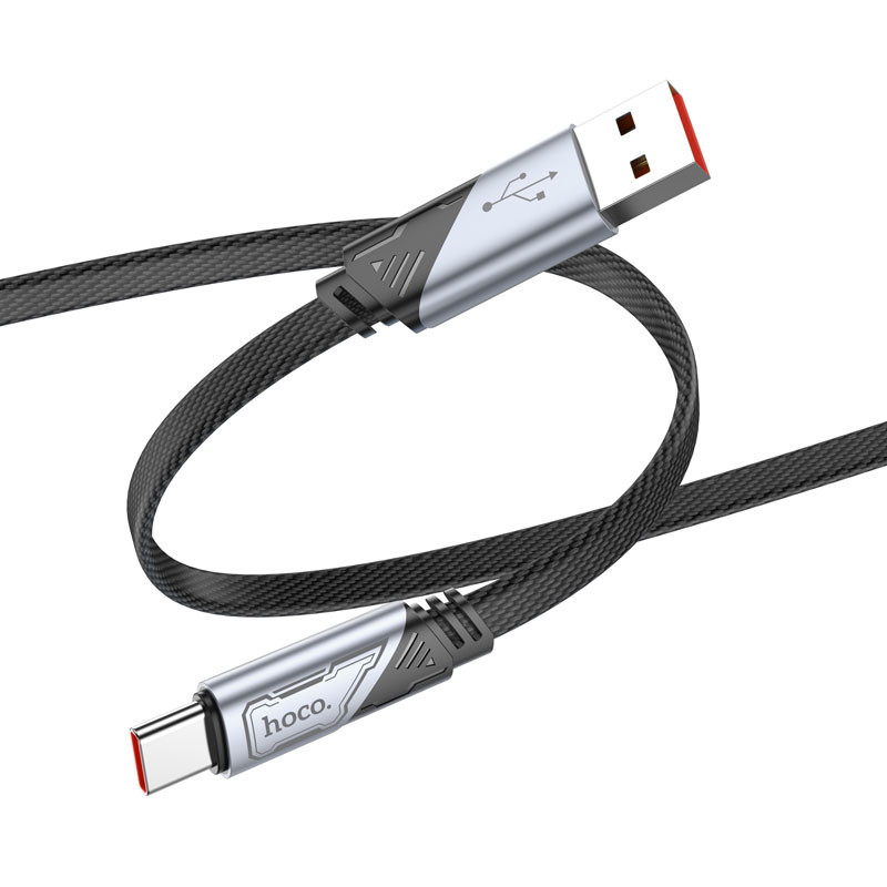 Дата кабель Hoco U119 Machine charging data USB to Type-C 5A (1.2m) Black - Зображення 2