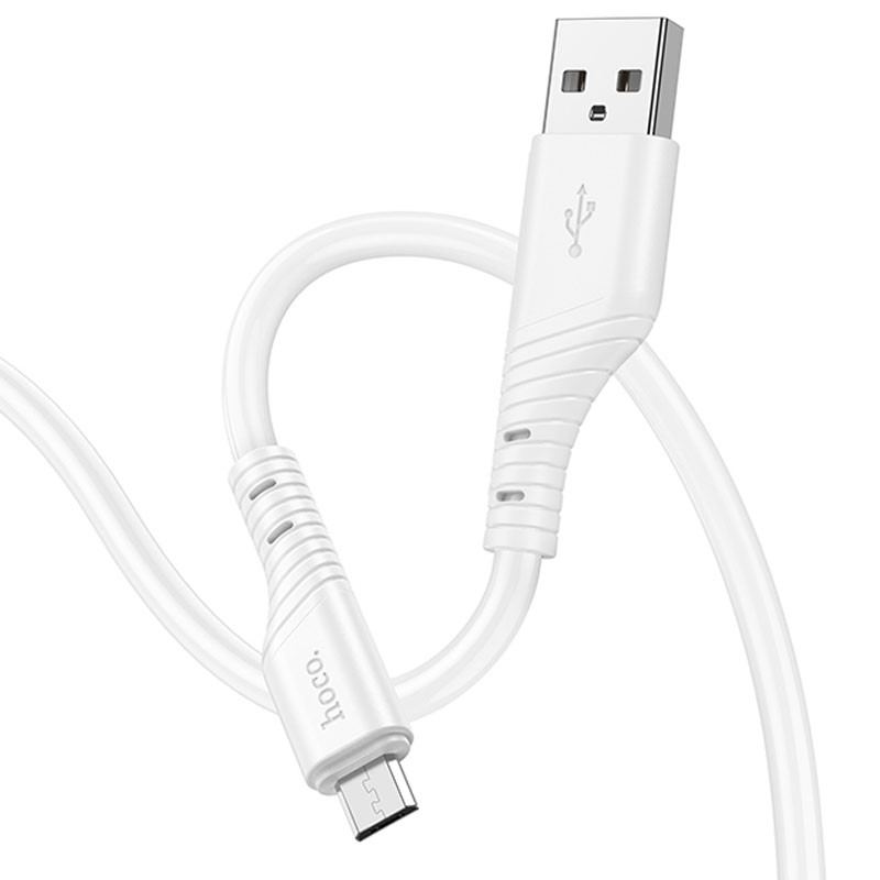 Дата кабель Hoco X97 Crystal color USB to MicroUSB (1m) White - Зображення 2