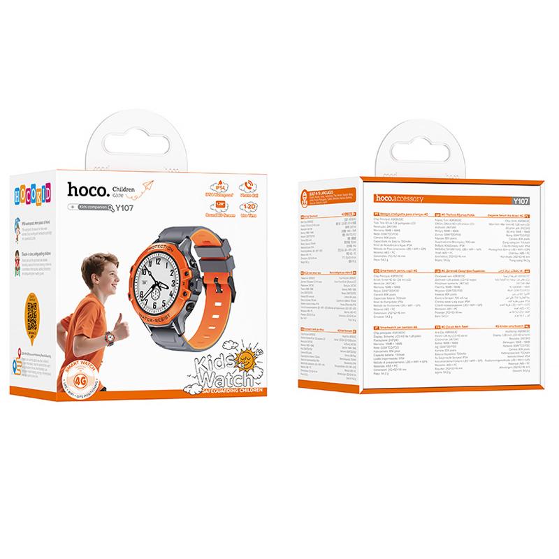 Дитячий cмарт-годинник Hoco Y107 4G with call function Orange - Зображення 2