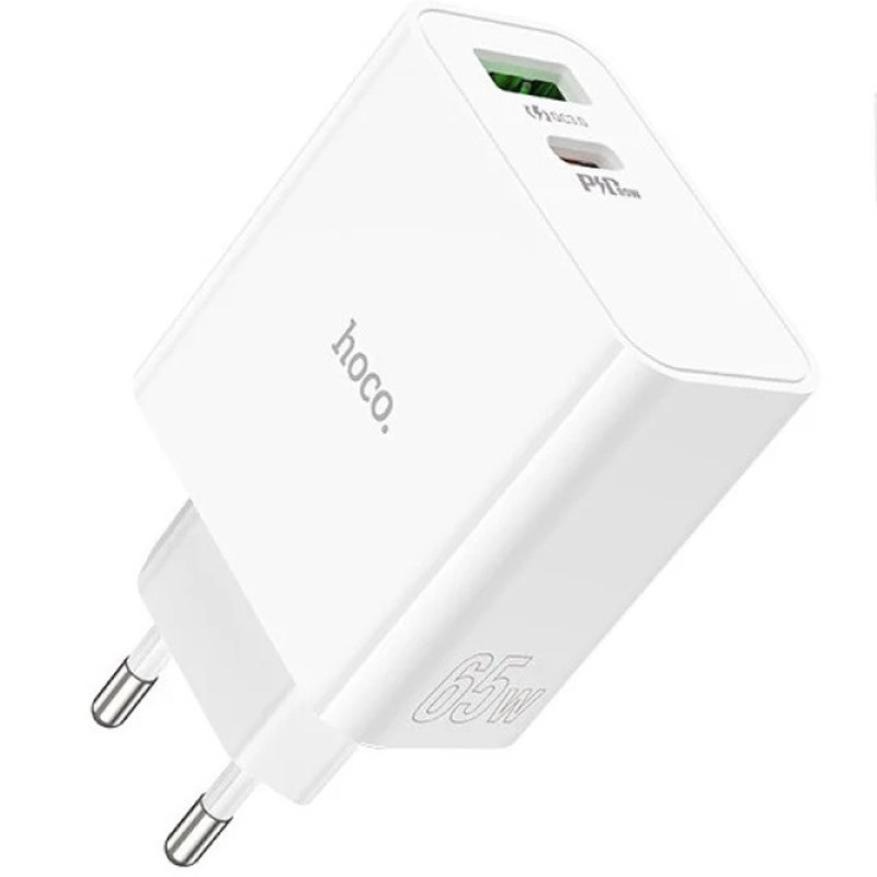 МЗП Hoco C113A Awesome PD65W (1USB-A/1C) White - Зображення 2