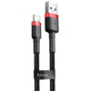 Дата кабель Baseus Cafule USB to Lightning 2.4A (1m) (CALKLF-B) Червоний / Чорний