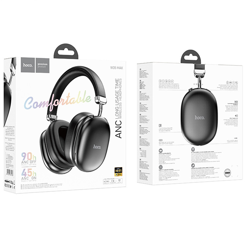 Накладні бездротові навушники Hoco W35 Max Auspicious ANC Black - Зображення 5