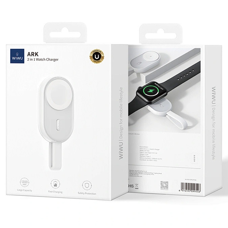 Портативний ЗП Power Bank WIWU Wi-M20 For Apple Watch 1200 mAh White - Зображення 5