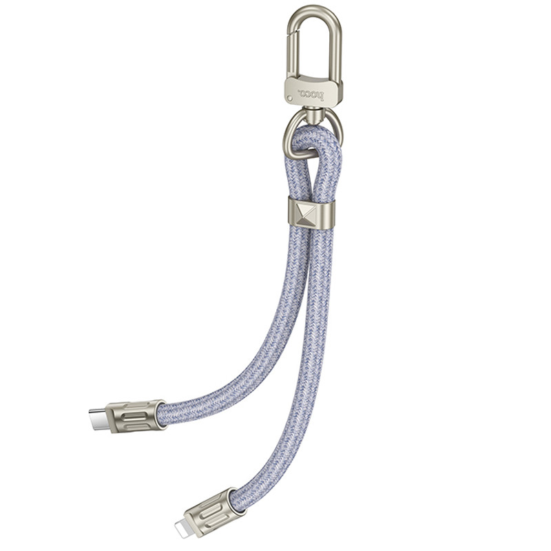 Дата кабель-шнурок Hoco GH5 Elegant Type-C to Lightning (0.21m) Denim Blue - Зображення 3