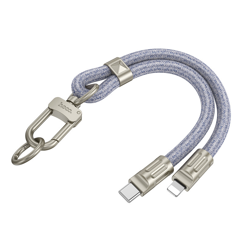 Дата кабель-шнурок Hoco GH5 Elegant Type-C to Lightning (0.21m) Denim Blue - Зображення 4