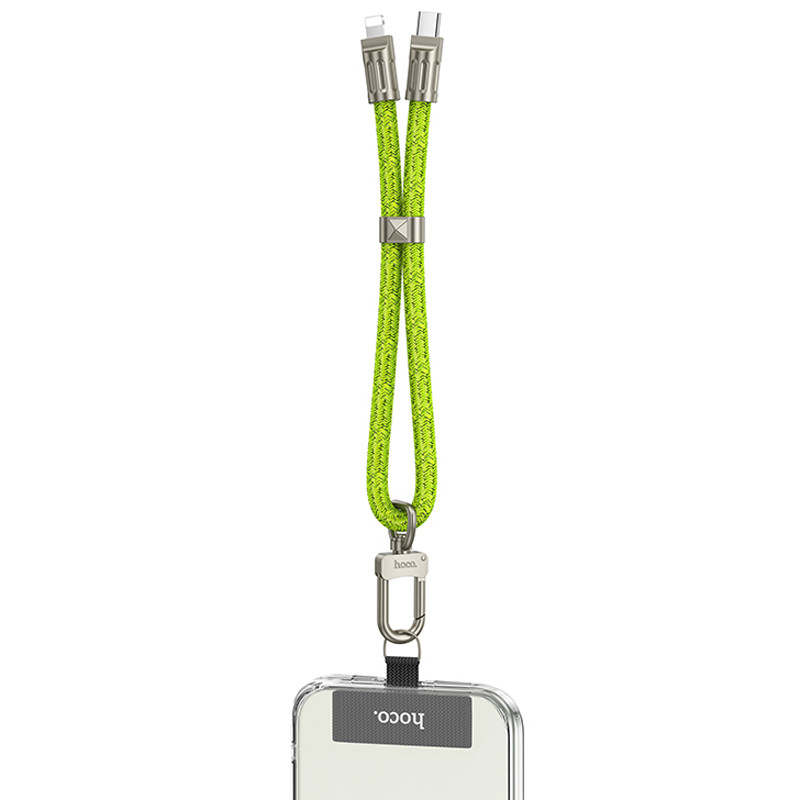 Дата кабель-шнурок Hoco GH5 Elegant Type-C to Lightning (0.21m) Fluorescent Green - Зображення 3