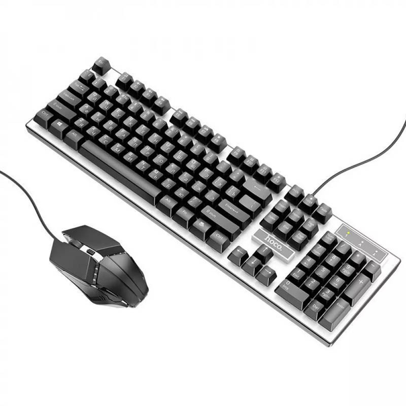 Клавіатура + миша дротова Hoco GM18 Luminous RGB (English version) Black - Зображення 3