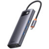 Перехідник HUB Baseus Metal Gleam Series 6-in-1 Multifunctional Type-C (WKWG080013) Gray