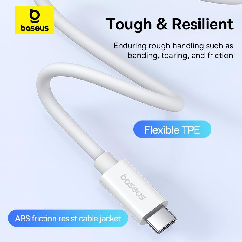 Дата кабель Baseus Superior Series 2 USB4 Full-Function Type-C to Type-C 240W (1m) (P10365200211) Moon White - Зображення 8