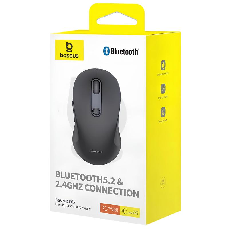 Миша бездротова Baseus F02 Ergonomic Bluetooth (B010555) Cluster Black - Зображення 2