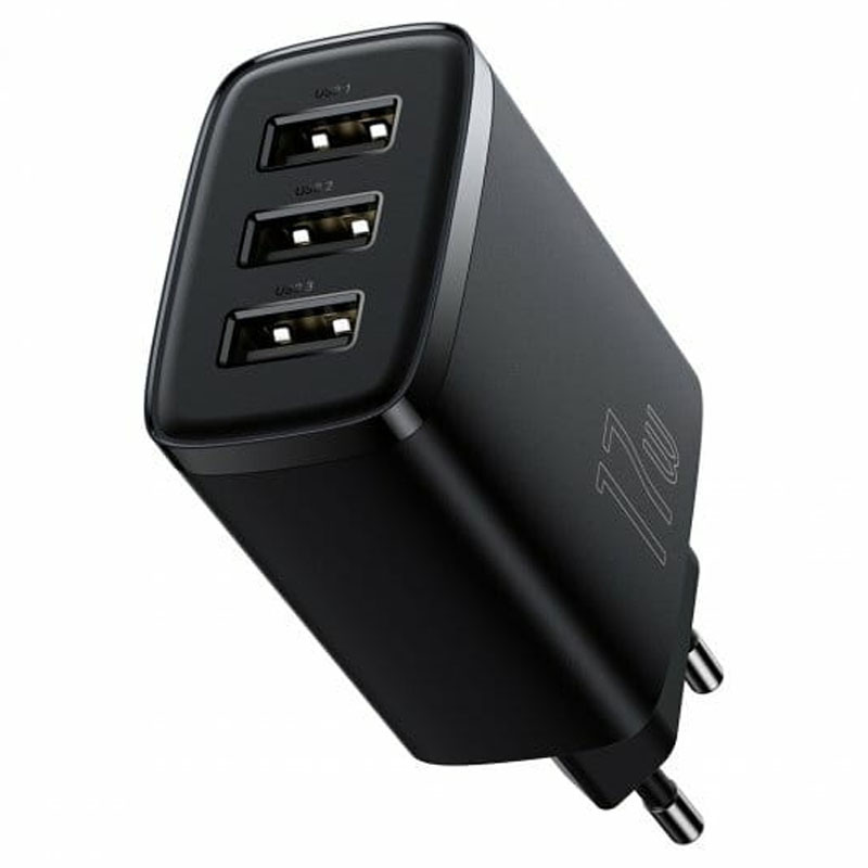 МЗП Baseus Compact 17W (3USB-A) (CCXJ02) Чорний - Зображення 2