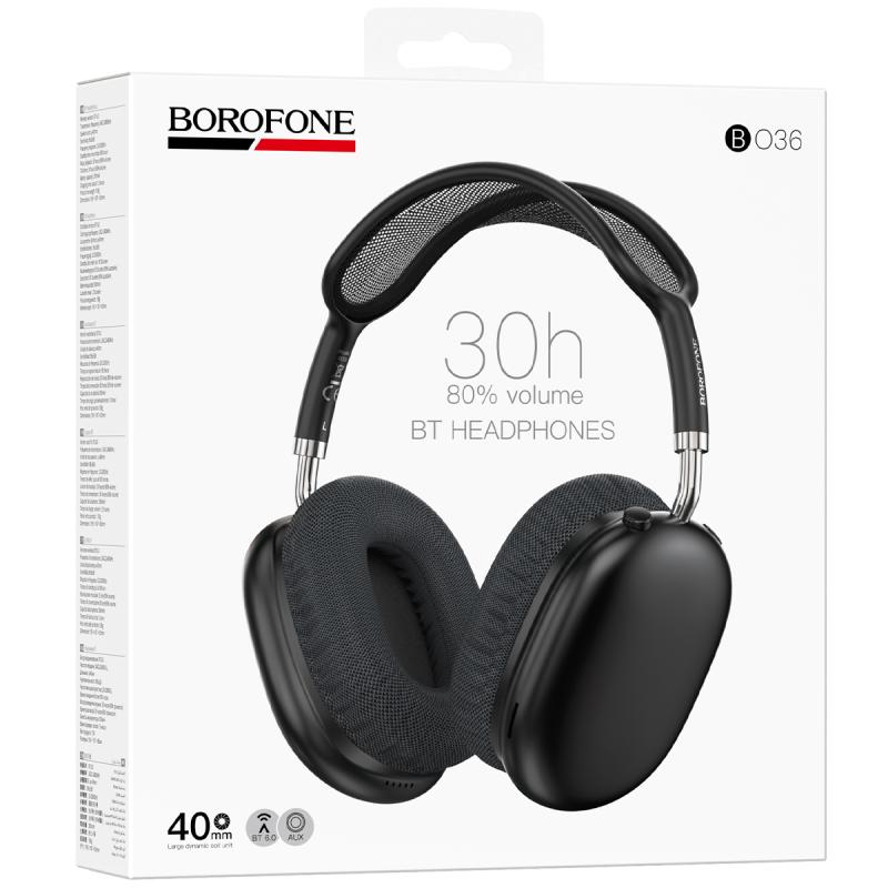 Накладні бездротові навушники Borofone BO36 Tone Black - Зображення 2