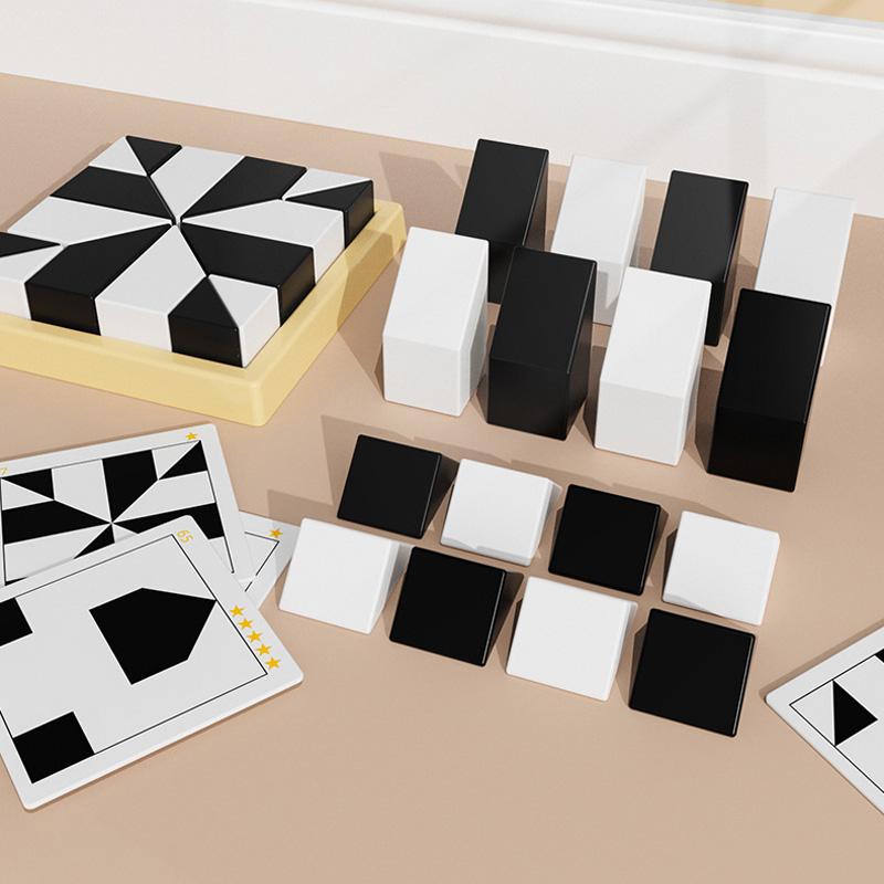Настільна інтерактивна гра Ummi ME-149 Hidden Black and White Blocks Black / White - Зображення 3