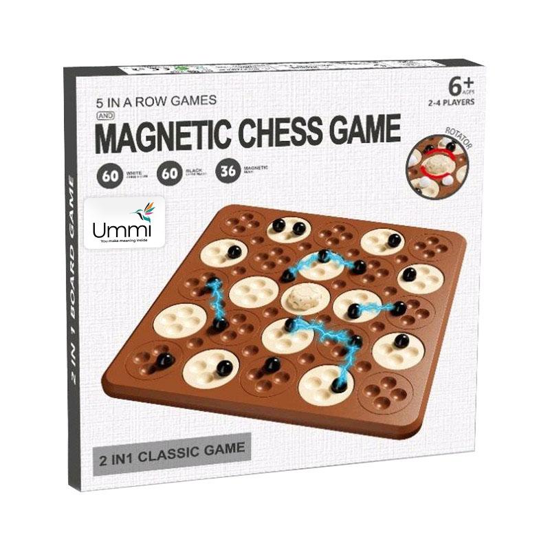 Настільна інтерактивна гра Ummi ME-194 Magnetic Chess Game 5 in a Row Brown - Зображення 2
