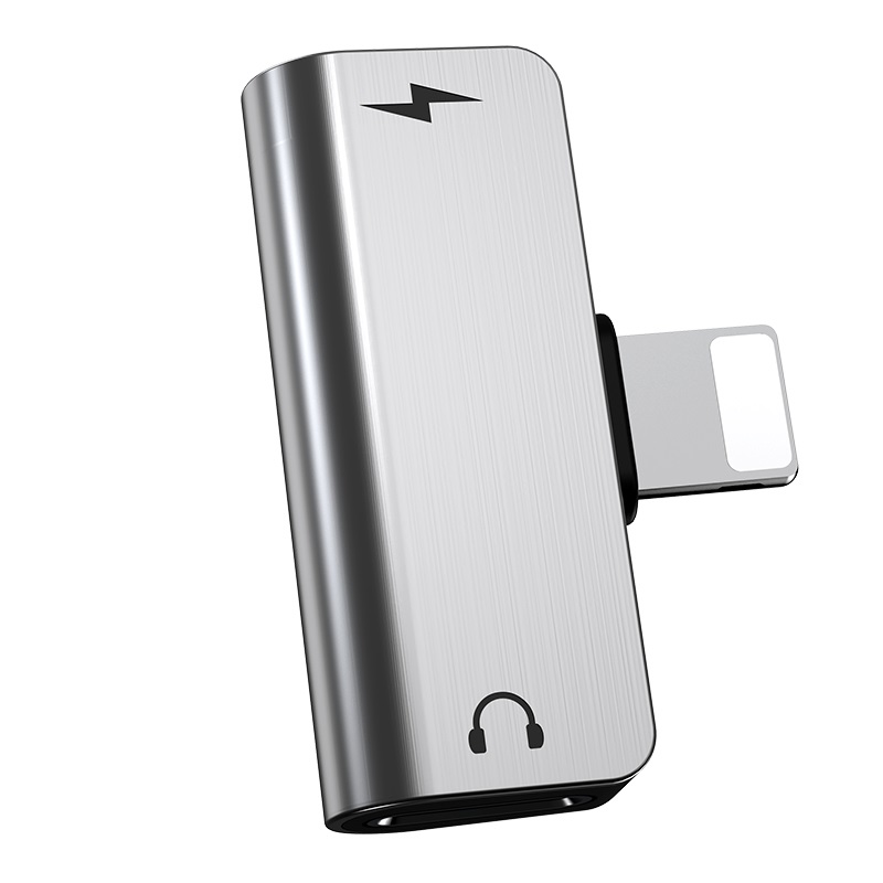 Перехідник Hoco LS24 Lightning to lightning audio/lightning Сталевий - Зображення 2