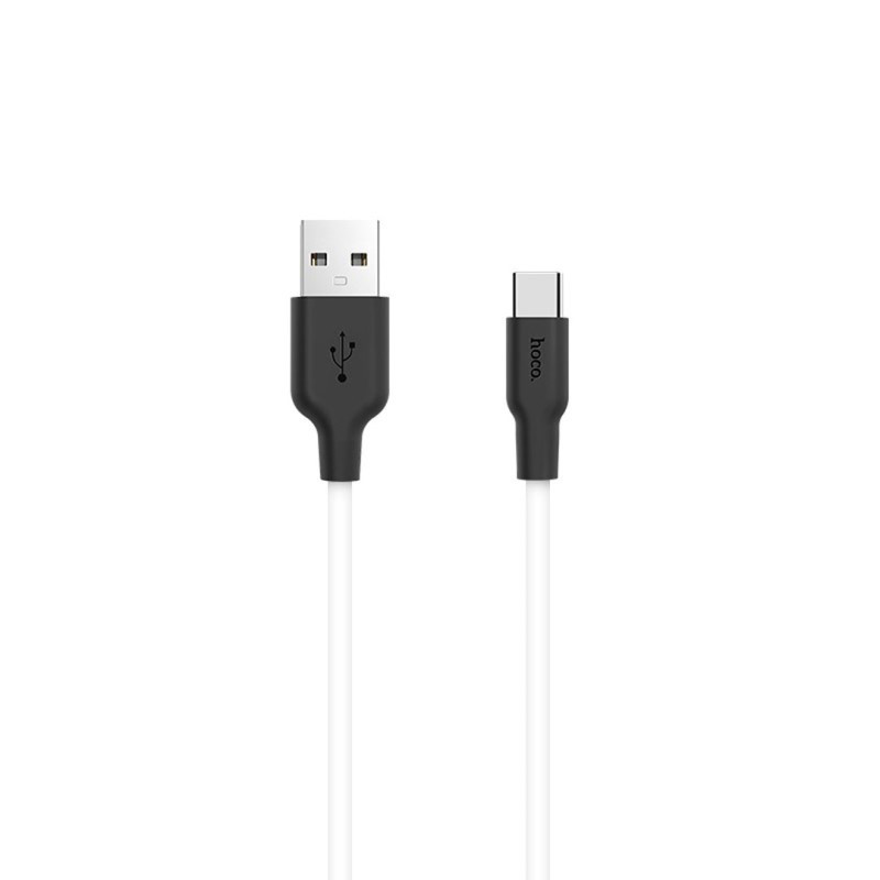 Дата кабель Hoco X21 Silicone Type-C Cable (1m) Чорний / Білий - Зображення 2