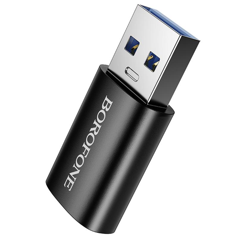 Перехідник Borofone BV26B USB Male to Type-C Female USB3.0 Black - Зображення 2