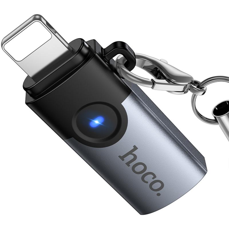 Перехідник Hoco UA46A Lightning Male to Type-C Female Metal gray - Зображення 4