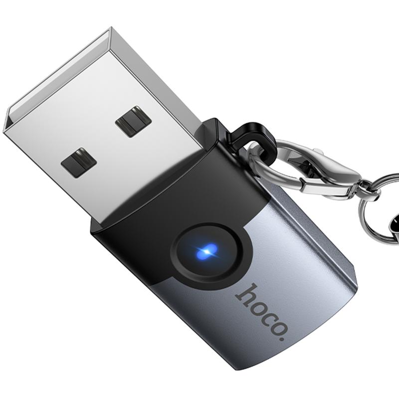 Перехідник Hoco UA46B USB Male to Type-C Female USB3.0 Metal gray - Зображення 5