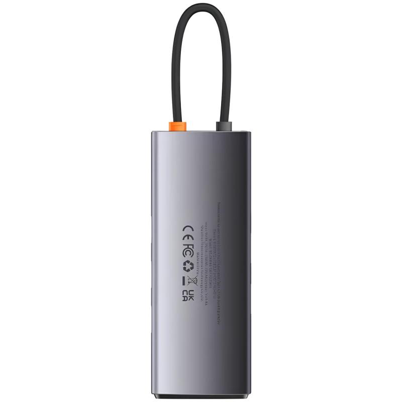 Перехідник HUB Baseus Metal Gleam Series 7-Port Clarity (Type-C to HDMI+USB3.0*3+PD+SD/TF) (B000307) Station Gray - Зображення 4