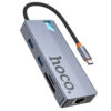Перехідник HUB Hoco HB52 Wow 8in1 (Type-C to HDTV+RJ45+SD/TF+PD+Type-C3.0+2xUSB3.0) Deep space gray