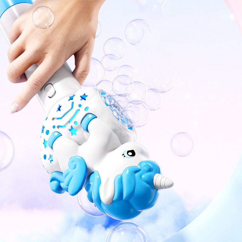 Пістолет з мильними бульбашками H055 Little Unicorn + bottle 50ml Light Blue - Зображення 2
