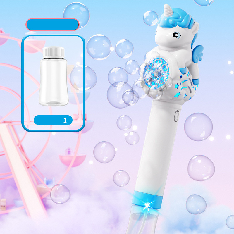 Пістолет з мильними бульбашками H055 Little Unicorn + bottle 50ml Light Blue - Зображення 4