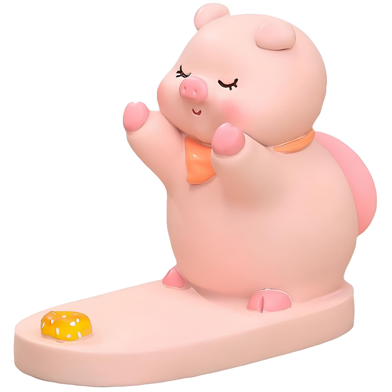 Підставка для телефону Funny Animals Piggy with cake