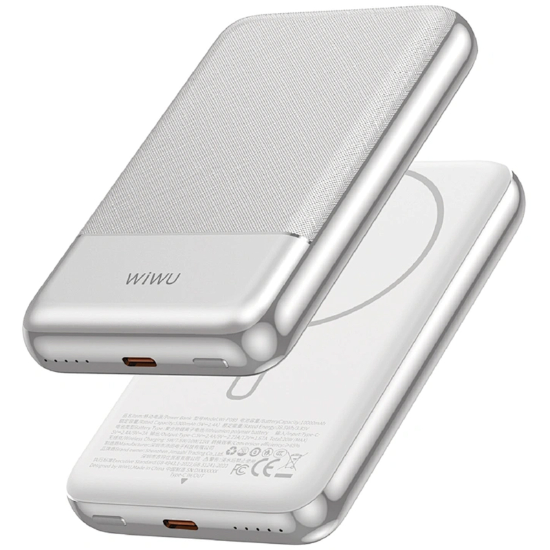 Портативний ЗП Power Bank WIWU P089 Seraph PD20W з БЗП 10000 mAh Silver - Зображення 3