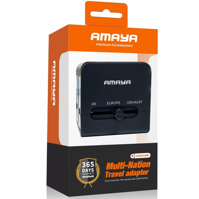 Мережевий універсальний перехідник Amaya X10W 10W + 1USB-A/1C Black - Зображення 2