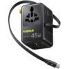 Мережевий універсальний перехідник Baseus AG11 45W with retractable cable (2USB-A/1C/1Socket) (E0307F) Cosmic Black