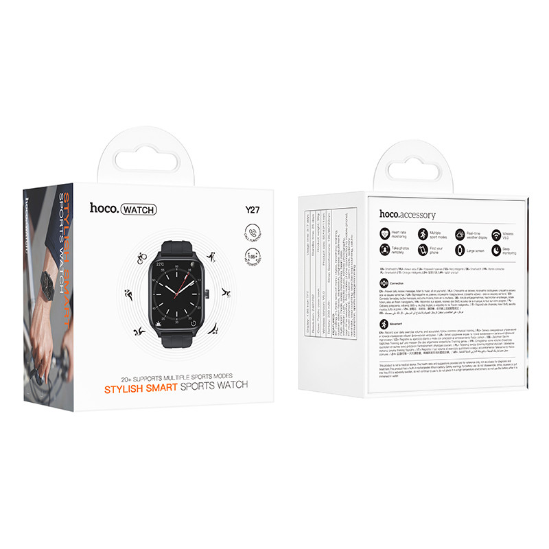 Смарт-годинник Hoco Y27 Smart sports watch (call version) Black - Зображення 5
