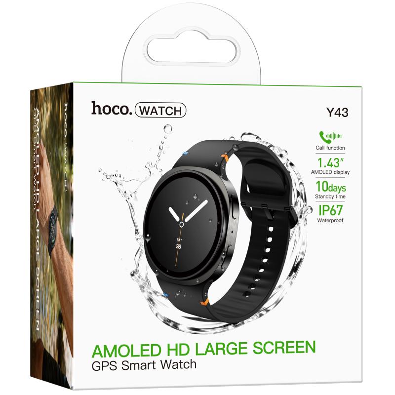 Смарт-годинник Hoco Y43 Amoled Smart sports watch (call version) Black - Зображення 2