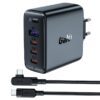 МЗП Acefast A37 PD100W+QC3.0 GaN (1USB-A/3C) + кабель Type-C to Type-C 2m Black