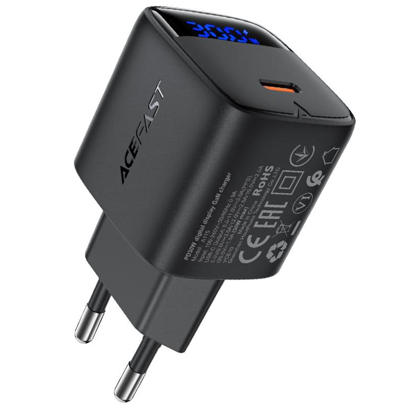 МЗП Acefast A115 PD30W GaN (1USB-C) Black