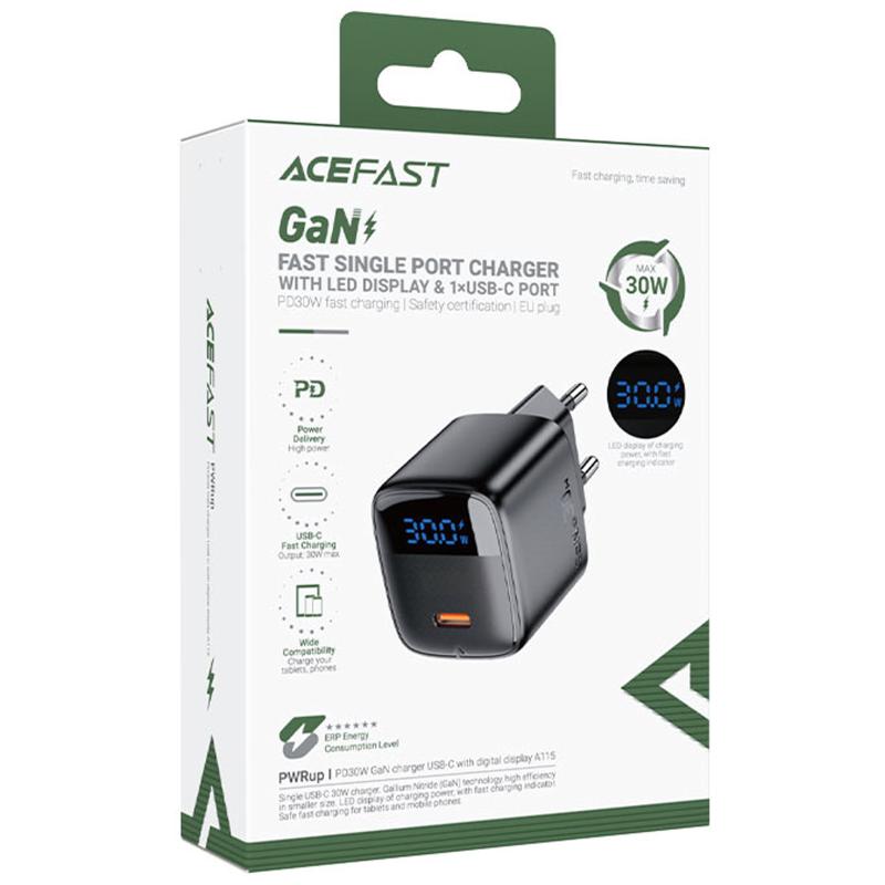 МЗП Acefast A115 PD30W GaN (1USB-C) Black - Зображення 2
