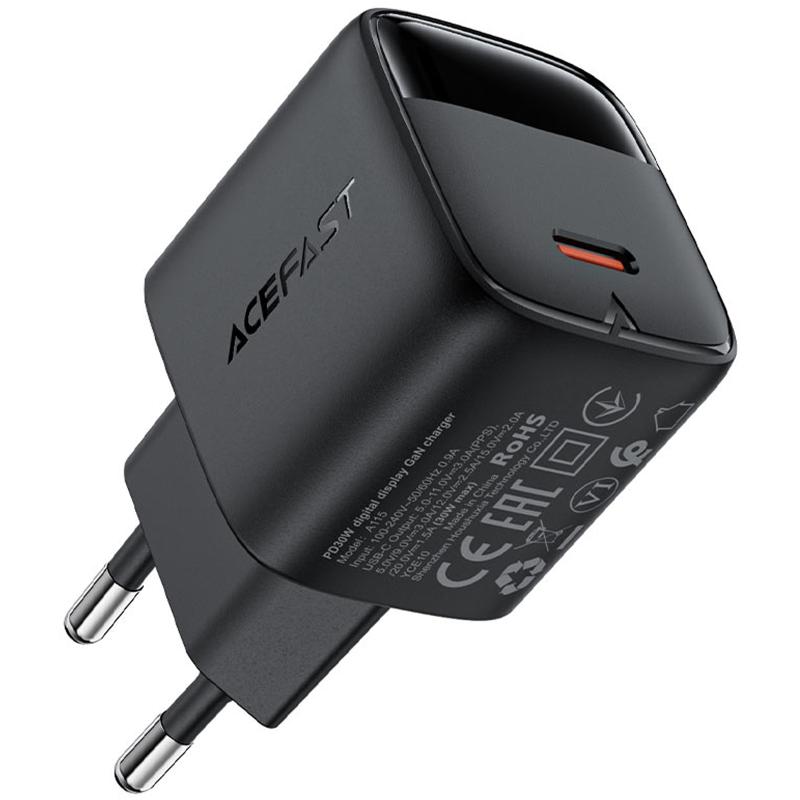 МЗП Acefast A115 PD30W GaN (1USB-C) Black - Зображення 5