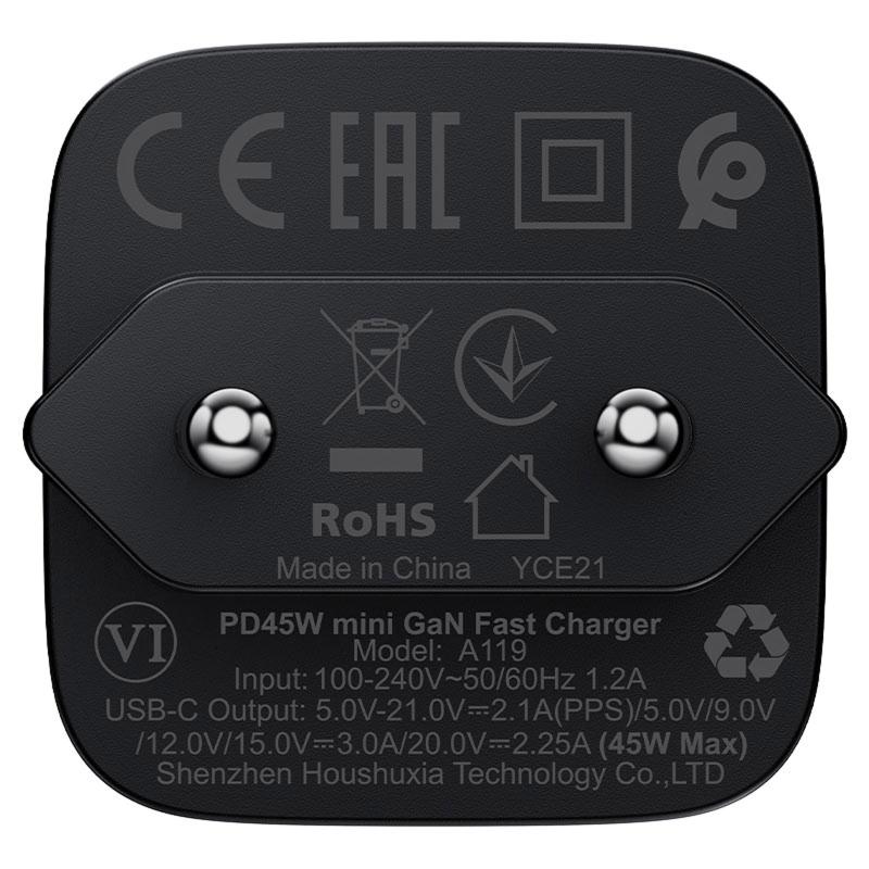 МЗП Acefast A119 PD45W GaN (1USB-C) Black - Зображення 4