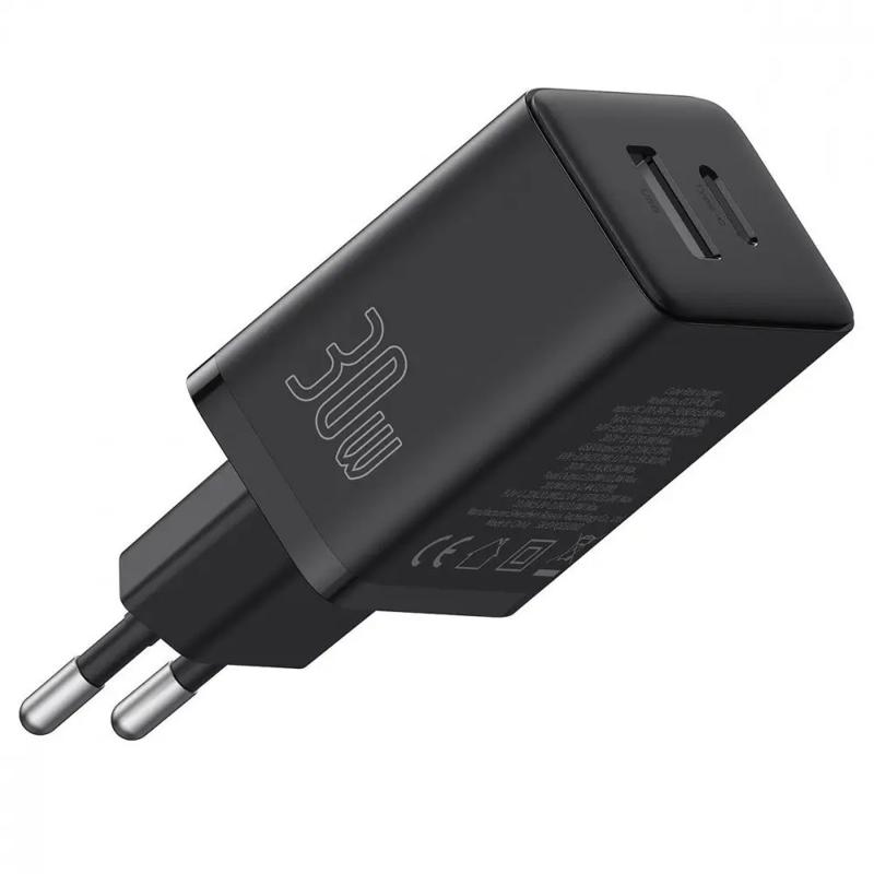 МЗП Baseus Cube Pro Fast Charger PD30W+QC3.0 (1USB-A/1C) (P10111404) Cluster Black