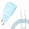 МЗП Baseus GaN5 Fast Charger mini PD30W (1USB-C) + кабель Type-C to Type-C (P10110902) Galaxy Blue