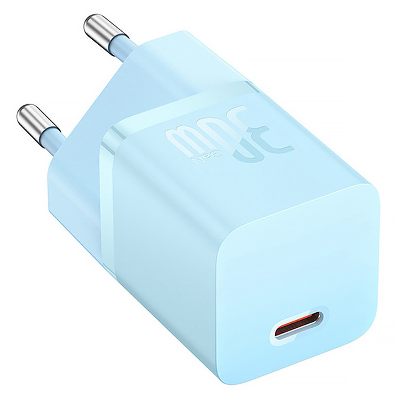 МЗП Baseus GaN5 Fast Charger mini PD30W (1USB-C) + кабель Type-C to Type-C (P10110902) Galaxy Blue - Зображення 2