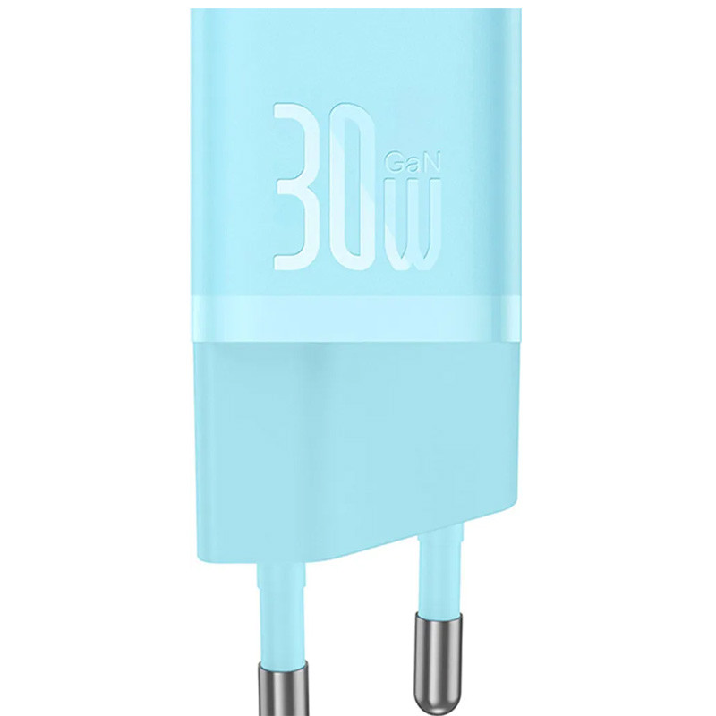 МЗП Baseus GaN5 Fast Charger mini PD30W (1USB-C) + кабель Type-C to Type-C (P10110902) Galaxy Blue - Зображення 3
