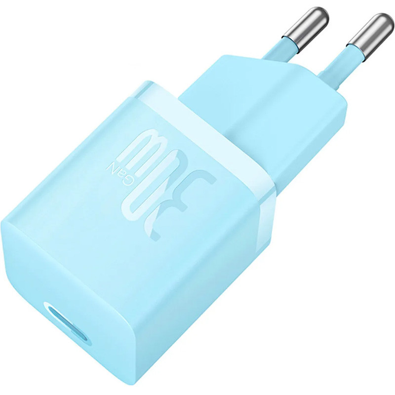 МЗП Baseus GaN5 Fast Charger mini PD30W (1USB-C) + кабель Type-C to Type-C (P10110902) Galaxy Blue - Зображення 4