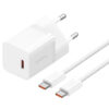 МЗП Baseus GaN5 Fast Charger mini PD30W (1USB-C) + кабель Type-C to Type-C (P10110902) Moon White