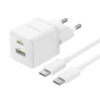 МЗП Baseus Palm Fast Charger PD30W+QC3.0 (1USB-A/1C) + кабель Type-C to Type-C (P1011160A) Moon White