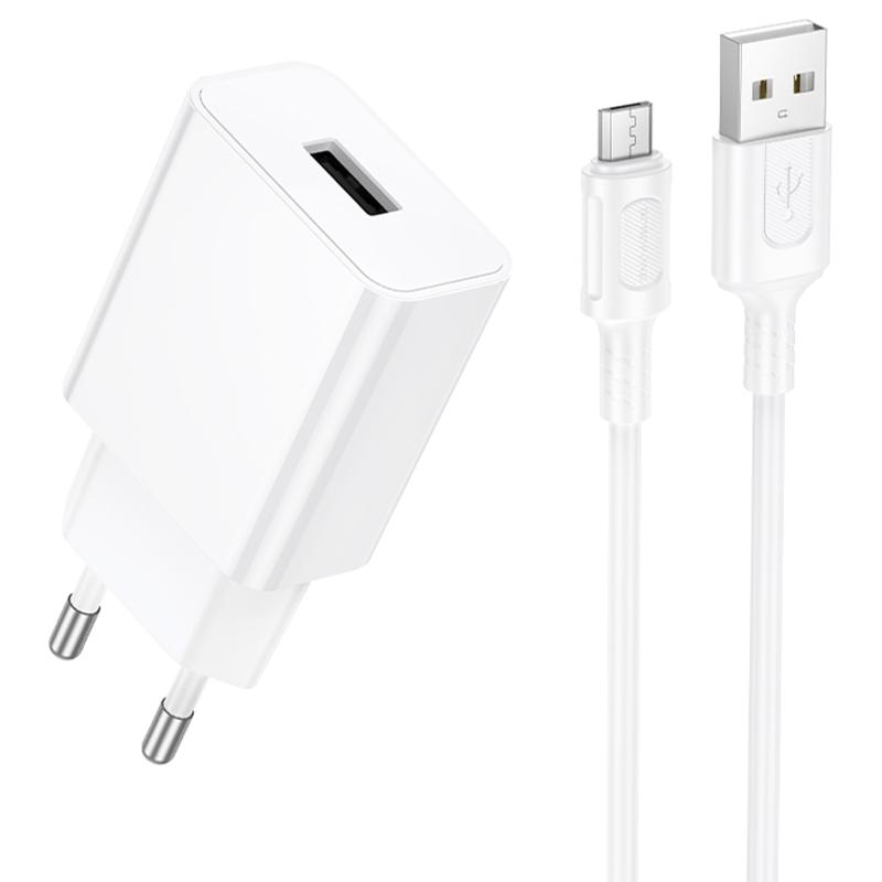 МЗП Borofone BA110A Lemi 7.5W (1USB-A) + кабель USB to MicroUSB White
