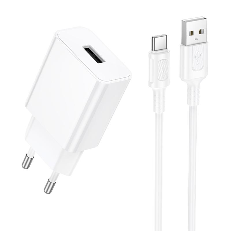 МЗП Borofone BA110A Lemi 7.5W (1USB-A) + кабель USB to Type-C White